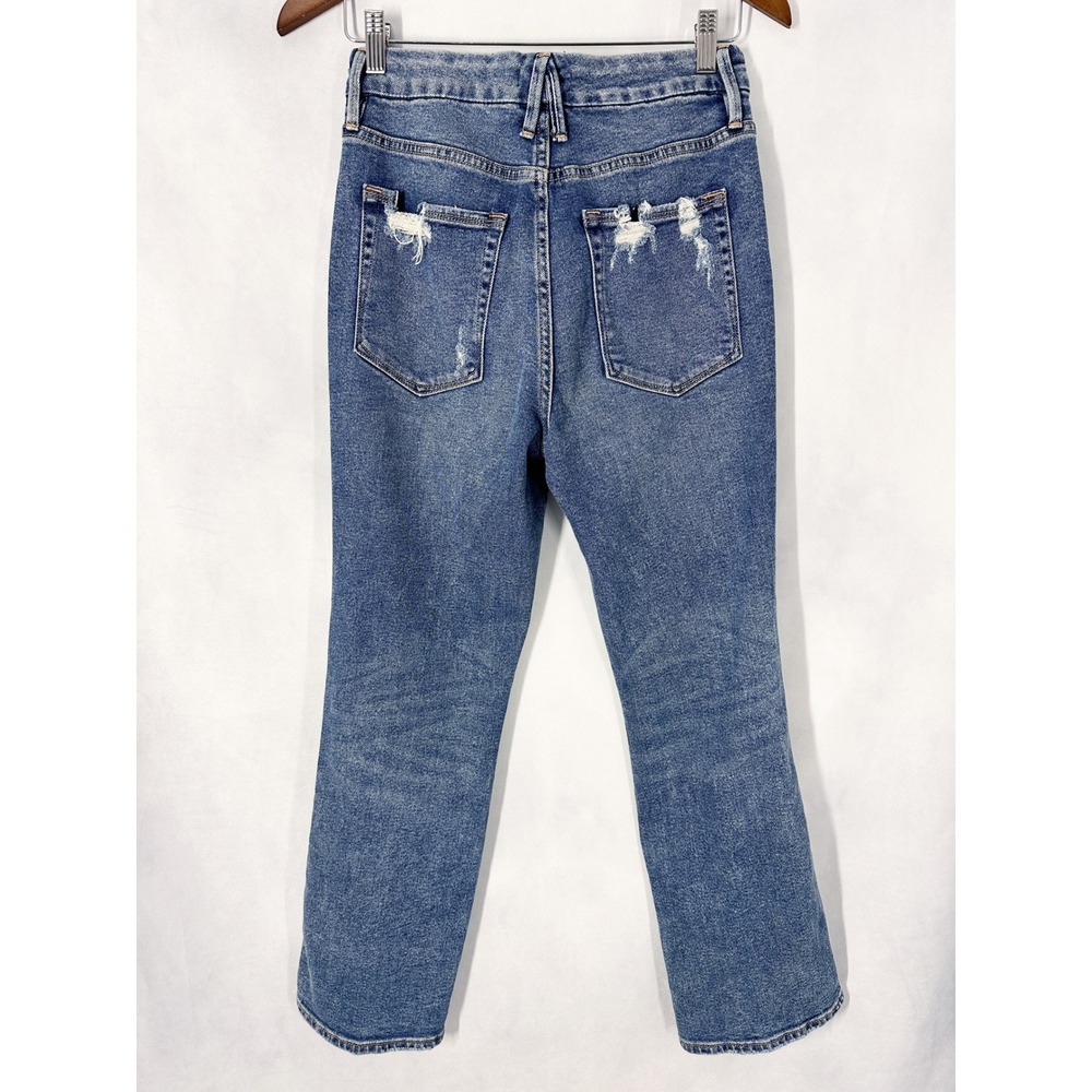 Good American Good Curve Straight Distressed Leg Jeans Women's Size 8/29 - Picture 7 of 15